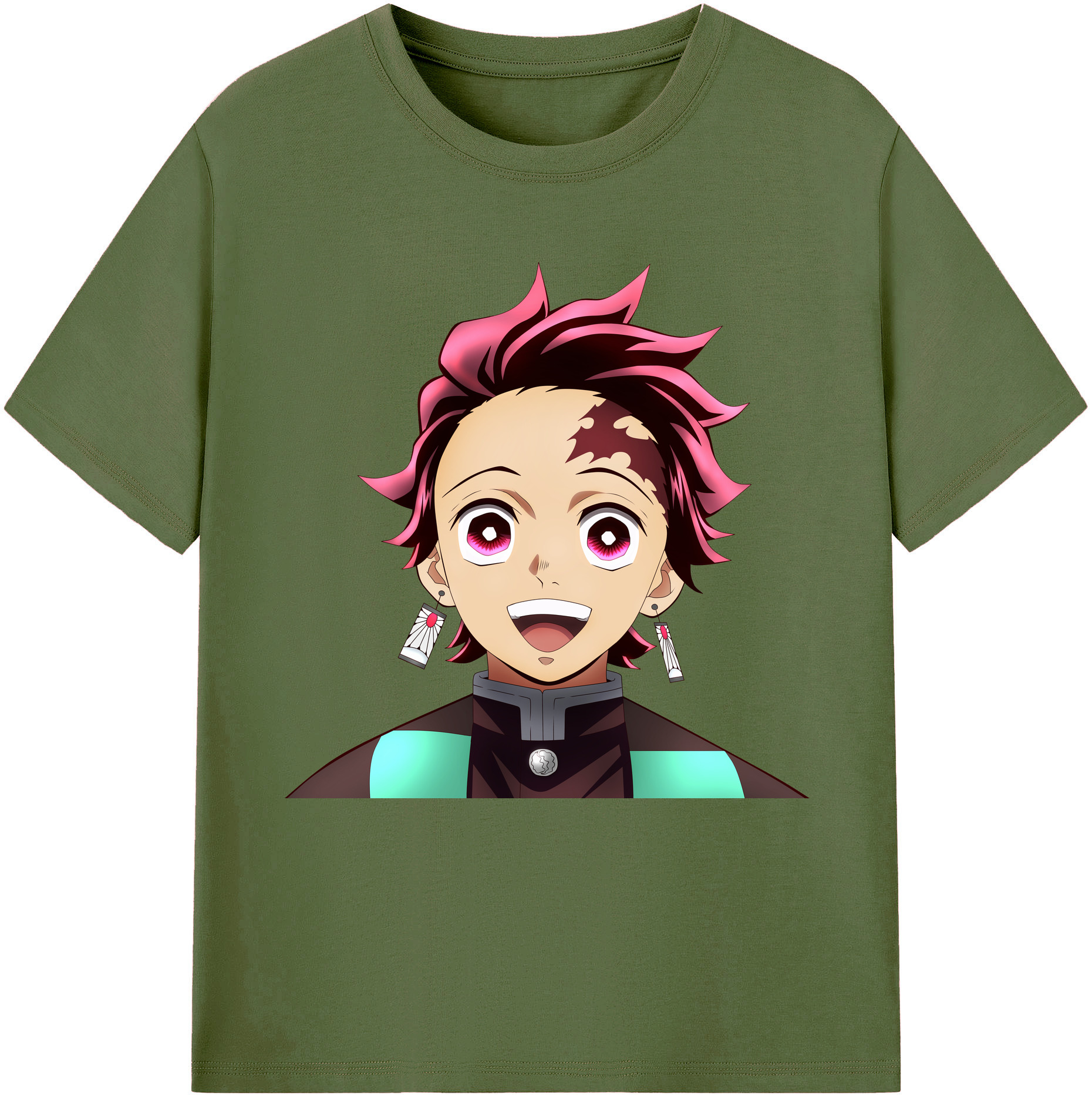 （画像用） 鬼滅の刃 竈門 炭治郎／かまど たんじろう Kamado Tanjirou 綿100％半袖Tシャツ（フロントプリント）